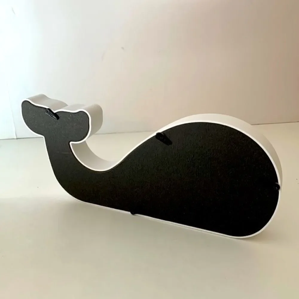 WHALE Wall Art in Navy/White & Pink with White Framed Mirror - NWOT